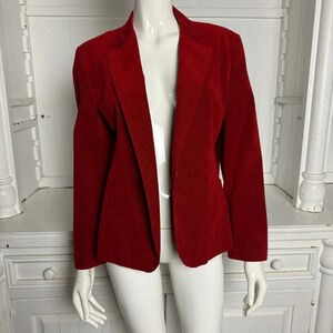 vintage:: Iconic 80s Bill Blass Ultrasuede Red Blazer